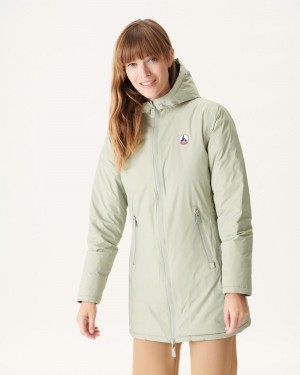 Grey Green / Olive JOTT Moscow Reversible Women's Down Jackets | PFW-6532