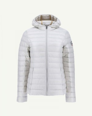 Grey JOTT Cloe Lightweight Hooded Women's Down Jackets | QEX-3916