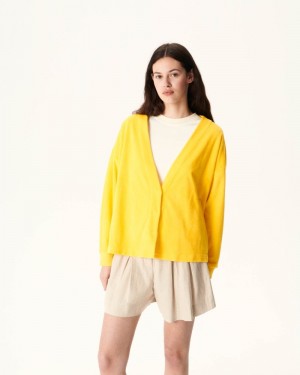 Lemon JOTT Pamplona Citron Long Sleeve Women's Cardigan | MIJ-3960