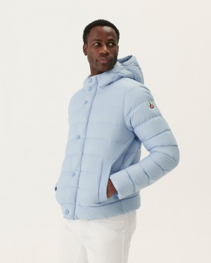 Light Blue JOTT Jorge Hooded Men's Puffer Jackets | YSS-3797