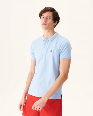 Light Blue JOTT Marbella Organic Cotton Men's Polo Shirts | NON-1600