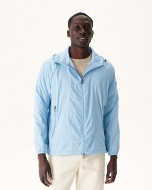 Light Blue JOTT Mistral Hooded Men's Windbreaker | WFG-8912