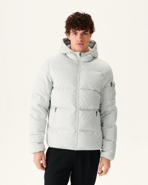 Light Grey JOTT Toledo Great Cold Hooded Men's Down Jackets | PDY-5151