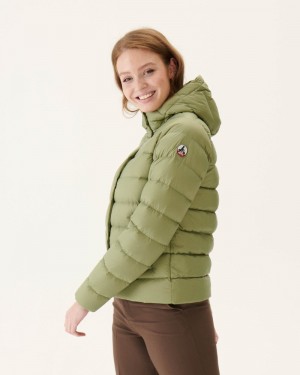 Light Khaki JOTT Jane Straight Hooded Women's Down Jackets | FJP-0213