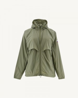 Light Khaki JOTT Scirocco Hooded Women's Windbreaker | IOF-7001