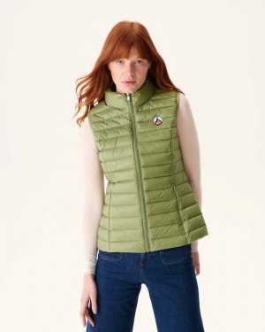 Light Khaki JOTT Seda Light Sleeveless Women's Down Jackets | QBJ-8435