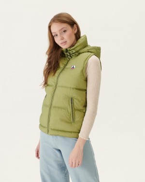 Light Khaki JOTT Sevilla Grand Cold Sleeveless Women's Down Jackets | WOY-4616