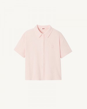 Light Pink JOTT Nova Short Terrycloth Women's Shirts | MNJ-4035