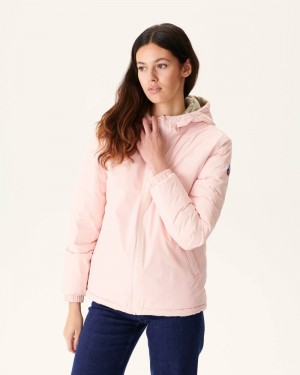 Light Pink / Beige JOTT Vienna Reversible Hooded Women's Down Jackets | GEY-0647