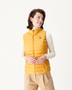 Mustard JOTT Seda Light Sleeveless Women's Down Jackets | WEH-1732