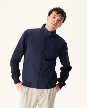 Navy JOTT Bardenas Bi-material Hooded Men's Jackets | JIG-8638