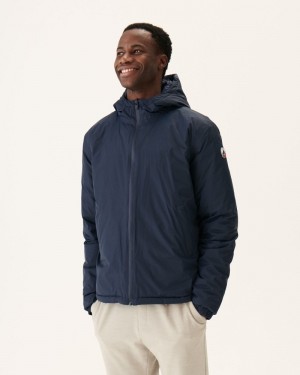 Navy JOTT Bergen Reversible Hooded Men's Down Jackets | XJP-8168