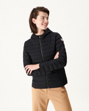 Navy JOTT Cloe Hooded Wool Women's Padded Jackets | WXG-0630