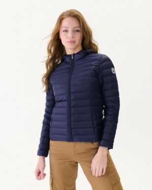 Navy JOTT Cloe Lightweight Hooded Women's Down Jackets | PYZ-2710