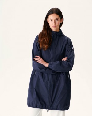 Navy JOTT Copenhagen Long Hooded Women's Jackets | WBX-5316