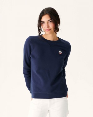 Navy JOTT Elvas Organic Cotton Women's Sweatshirts | YQE-3674