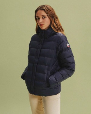 Navy JOTT Jane Straight Hooded Women's Puffer Jackets | XJG-5822