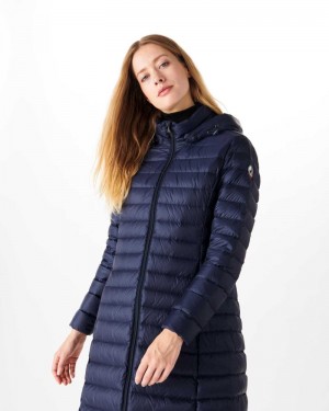 Navy JOTT Laurie Long And Light Women's Down Jackets | OJD-5157