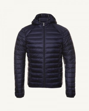 Navy JOTT Nico Lightweight Hooded Men's Down Jackets | XME-9727