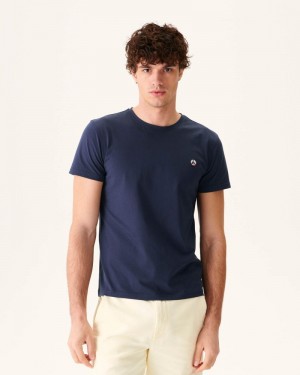 Navy JOTT Pietro Organic Cotton Men's T Shirts | TCO-1420