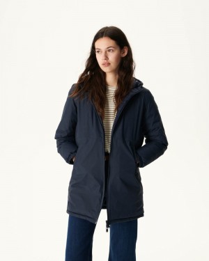 Navy JOTT Roma Reversible Long Women's Down Jackets | UNG-6892