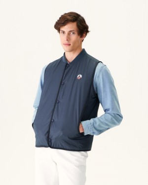 Navy JOTT Roskilde Sleeveless Men's Jackets | CWJ-8645