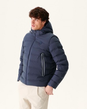 Navy JOTT Ulaan 4-in-1 Hooded Men's Puffer Jackets | ZOS-0484