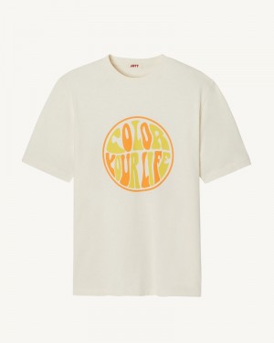 Off-white JOTT Adela Organic Cotton Women's T Shirts | ZTX-5138