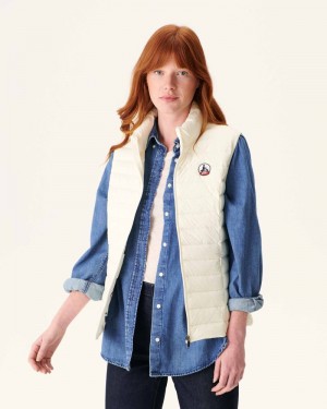 Off-white JOTT Grenada Stretch Sleeveless Women's Down Jackets | XFO-3114