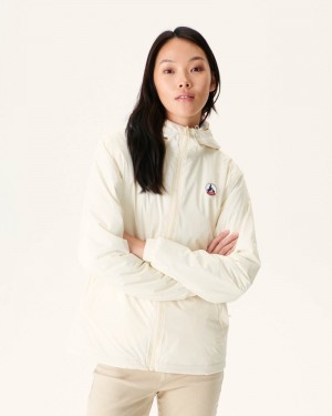 Off-white / Blue JOTT Kara Reversible Hooded Ultralight Women's Down Jackets | RQC-7332