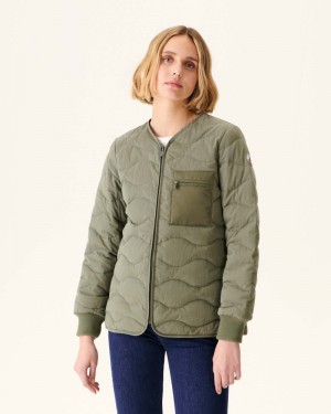 Olive JOTT Alexia V-neck Zipped Women's Jackets | WGJ-7874