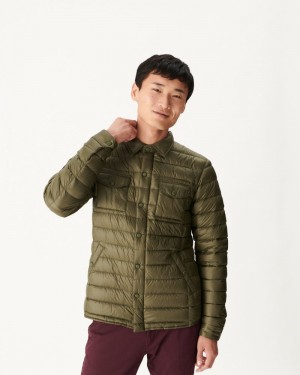 Olive JOTT Cris Lightweight Men's Down Jackets | RZF-5792