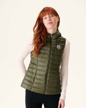 Olive JOTT Light Sleeveless Mali Women's Down Jackets | GWZ-7140