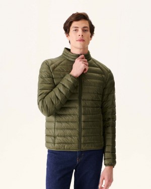 Olive JOTT Lightweight Mat Men's Down Jackets | AUN-9310