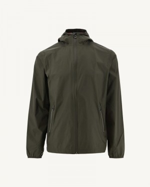 Olive JOTT Manila Packable Hooded Men's Jackets | KUN-0334