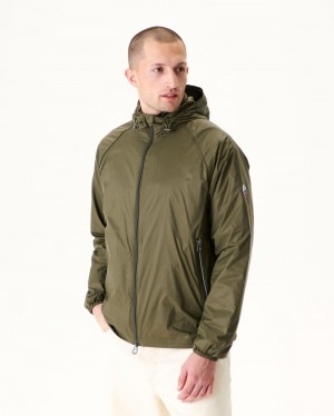 Olive JOTT Mistral Hooded Men's Windbreaker | FOV-0116