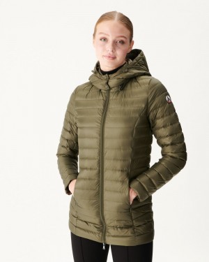 Olive JOTT Nour Hooded Women's Puffer Jackets | EMI-5320