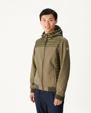 Olive JOTT Paco Lightweight Men's Down Jackets | FOP-1386