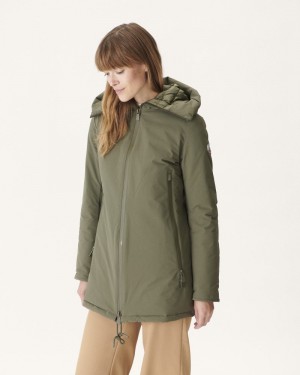 Olive JOTT Siberia Hooded Women's Puffer Jackets | WPM-9932