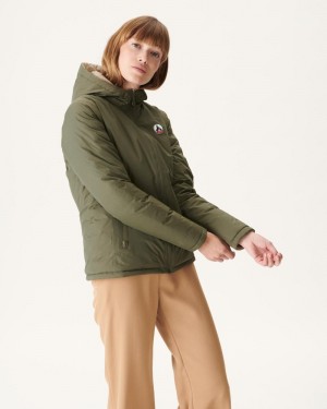 Olive / Beige JOTT Reversible Vienna Women's Down Jackets | TDJ-9998