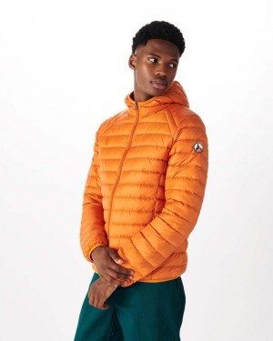 Orange JOTT Nico Lightweight Hooded Men's Down Jackets | BBD-9997