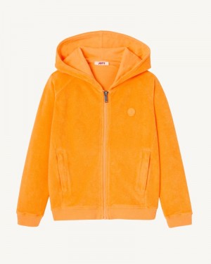 Orange JOTT Volta Cotton Terry Zipped Kids' Jackets | LQV-0881