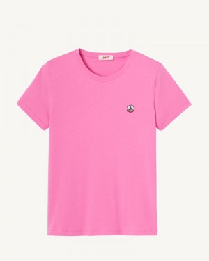 Pink JOTT Rosas Round Neck Women's T Shirts | ZBU-7484