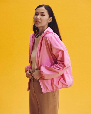 Pink JOTT Singapore Packable Waterproof Women's Jackets | OEF-1383