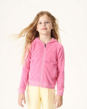 Pink JOTT Volta Cotton Terry Zipped Kids' Jackets | IWI-8683