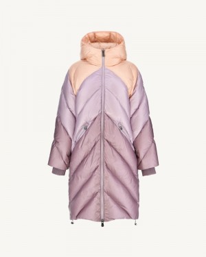 Purple JOTT Comet Grand Cold Long Hooded Women's Puffer Jackets | CUU-7197