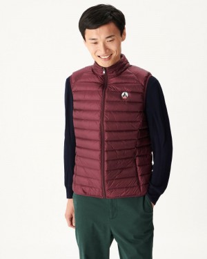 Purple JOTT Eggplant Tom Sleeveless Men's Down Jackets | QTH-2700