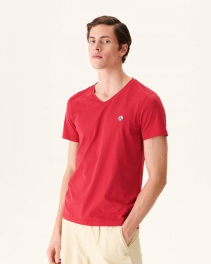 Red JOTT Benito Organic Cotton Men's T Shirts | OZK-0183