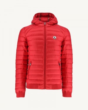 Red JOTT Colin Hooded Men's Puffer Jackets | HCQ-3313