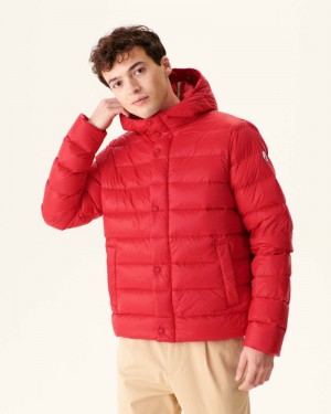 Red JOTT Jorge Hooded Men's Puffer Jackets | SGS-3417